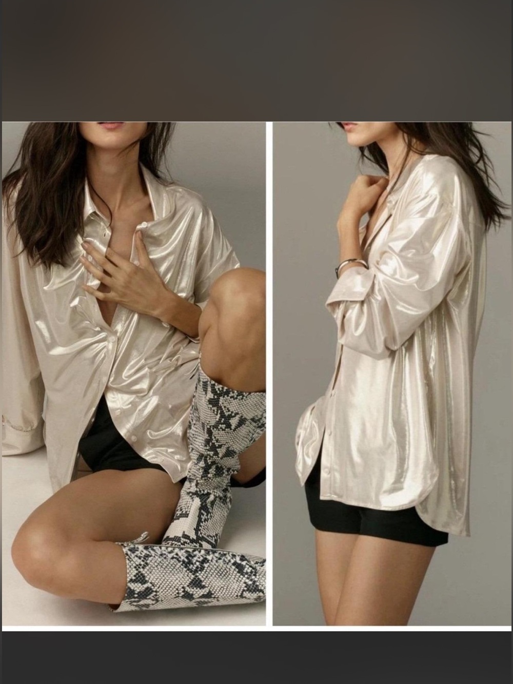 Anthropologie Button-Down Shirt - Champagne